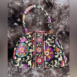Vera Bradley Black and Multicolor Floral Shoulder Bag